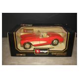 NIB Burago 1957 Chevrolet Corvette 1:18 Die Cast M