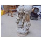 Concrete Boy and Girl Garden Decor