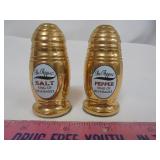 Solid Brass Dr. Pepper salt & pepper shakers