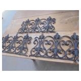 Lot of 3, cast iron small fence panels