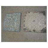 Pair of Metal 12" x 12" wall hangings