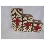 Wooden Candle Decor, set of 3
