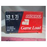 Federal 12g, 2 3/4, #7 1/2 shot, 25 rounds