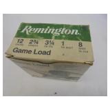 Remington 12g, 2 3/4, #8, 25 rounds