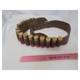 Leather shotshell belt w/misc shotshells