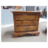 Wood End Table with Drawers