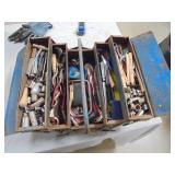 Metal tool box w / misc tools