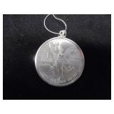 1 oz, .999 silver Mexico coin necklace