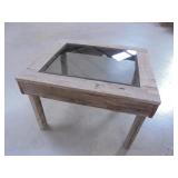 Barn Wood Glass Top Table