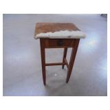 Wood Cowhide Top Decorative Table