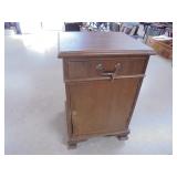 Wood End Table with Locking Area