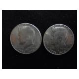 Lot of 2, Bicentennial Kennedy half dollars
