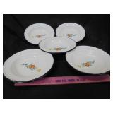 Lot of 5, enameled shallow bowls