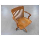 Wood rolling office chair