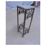 Marble Top Metal Planter Stand