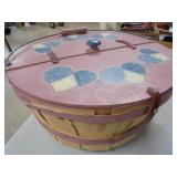 Wooden Basket with 2 Sided Flip Lid