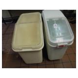 Lot of 2 Plastic Rolling Bins