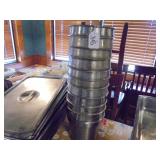 Lot of 11 Round Stainless Steel Containers
