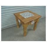 Square End Table with Ceramic Tile Enlay