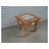 Square End Table with Ceramic Tile Enlay