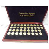 Gold & Silver highlighted State quarters