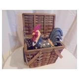 Rooster Decor with Basket