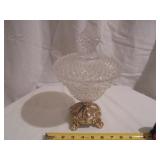 Fancy Cut Glass Footed Candy Dish