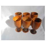Wooden Goblets Set of 6