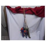 Lot of 7 kids fishing rod & reel combos