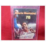 Hank Aaron Autographed baseball card