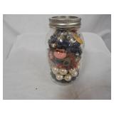 Mason Jar of Costume Jewelry