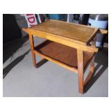 Wood Serving Table on wheels