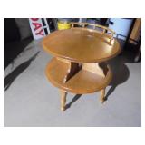 Two tier round end table