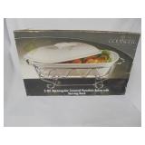 2 QT Rectangular Covered Baker with Serving Rack