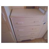 Small Wooden White Chest of Drawers
