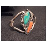 Vintage Navajo sterling feather, bracelet