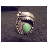 Vintage Navajo sterling feather ring