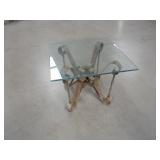 Glass Top Metal Bottom Table
