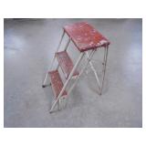 Vintage Metal and Wood Step Ladder