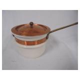 Brass and Ceramic Pot with Lid