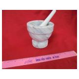 Marble morter and pestle (does have a few chips)