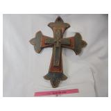 Hanging wood cross decor