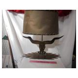 Metal Longhorn Lamp