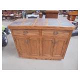 Wood Cabinet with Tile Top