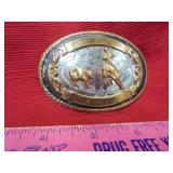 German Silver Western belt buckle