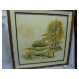 E. Lancaster framed oil painting
