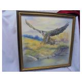 E. Lancaster framed oil painting