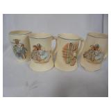 Set of 4 Vintage Mugs