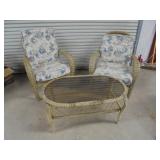 Patio Set 2 Chairs and Coffee Table