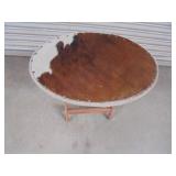 Wooden Folding Table/TV Tray with Cowhide Top
